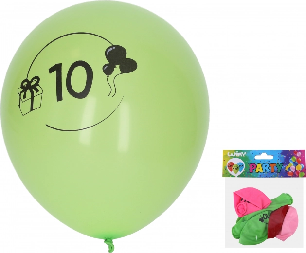 Ballons gonflables 30 cm avec le numéro 10 – lot de 5 pcs