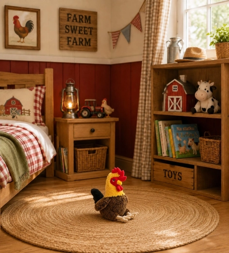 Des jeux à la ferme dans la chambre des enfants