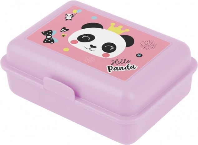 Boîte à déjeuner rose avec motif Hello Panda