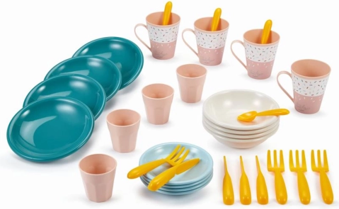 Ensemble de vaisselle en plastique coloré pour pique-nique