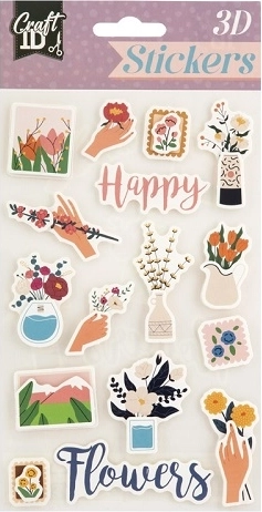 Stickers 3D Happy flowers