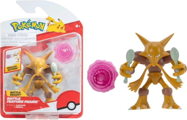Pokémon Alakazam – figurine articulée Battle Feature 11 cm (Jazwares)