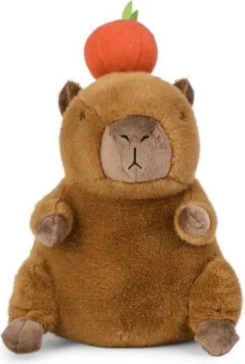 Kapybara en peluche avec une pomme 25 cm