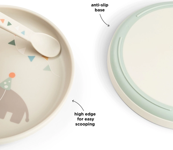 Assiette enfant Done by Deer Foodie Celebration, couleur sable