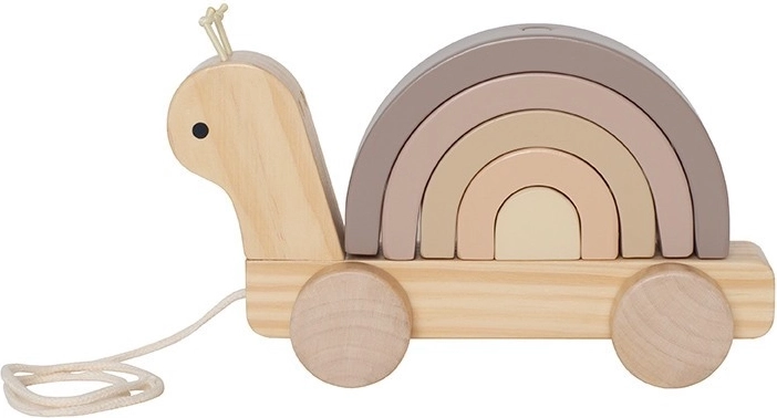 Escargot à tirer et à empiler Jabadabado avec arc-en-ciel
