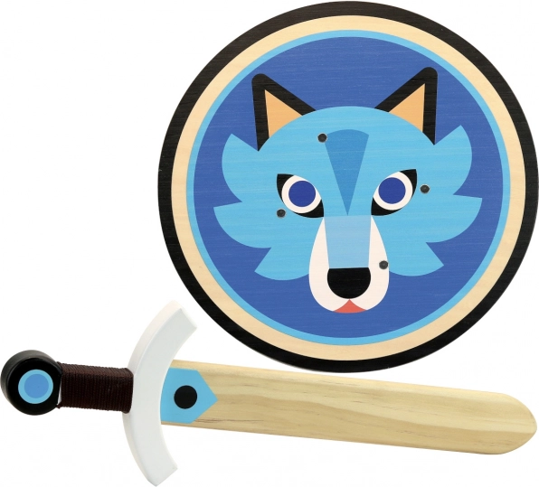 Bouclier et épée en bois Loup – VILAC