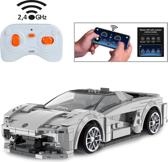 Kit de construction de voiture télécommandée CaDA Lotus Evija 1:18, gris