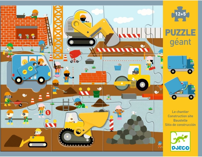 Djeco puzzle interactif chantier 12 pièces