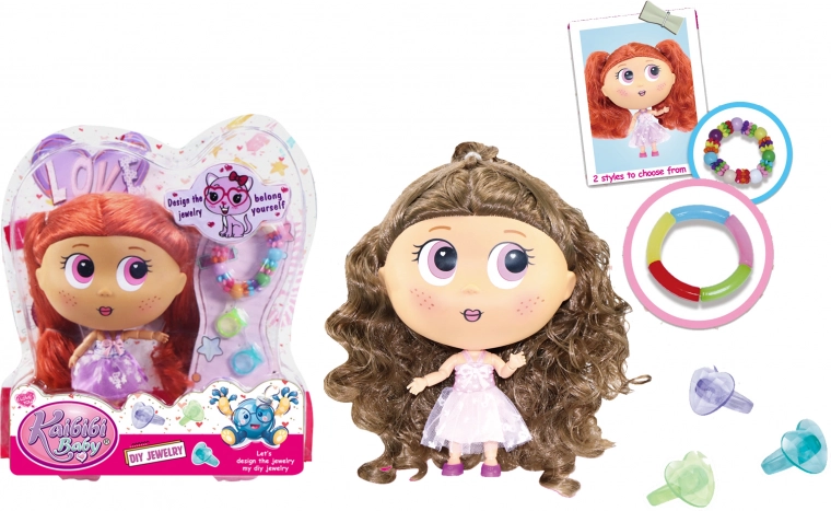 Poupée avec accessoires et bracelet 18 cm