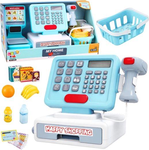 Caisse enregistreuse interactive pour enfants avec scanner, panier et aliments
