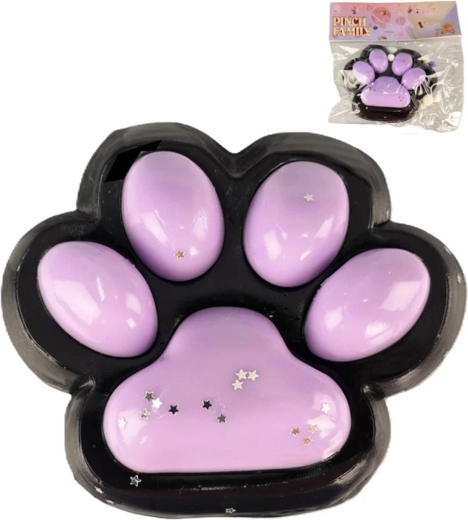 Patte de chat anti-stress à presser porte-bonheur violette - 1 pièce