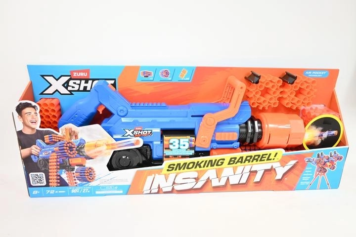 ZURU X-SHOT Insanity Smoking Barrel blaster à fléchettes en mousse
