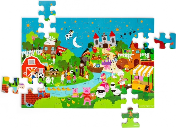 Puzzle de sol Conte de fées BIGJIGS TOYS, 48 pièces