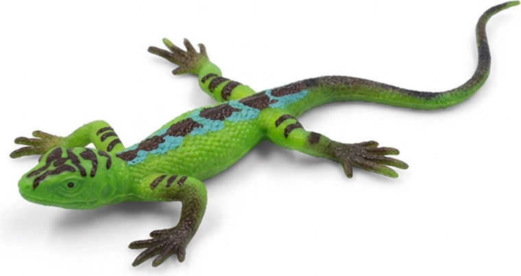 Lézard vert en caoutchouc de 17 cm