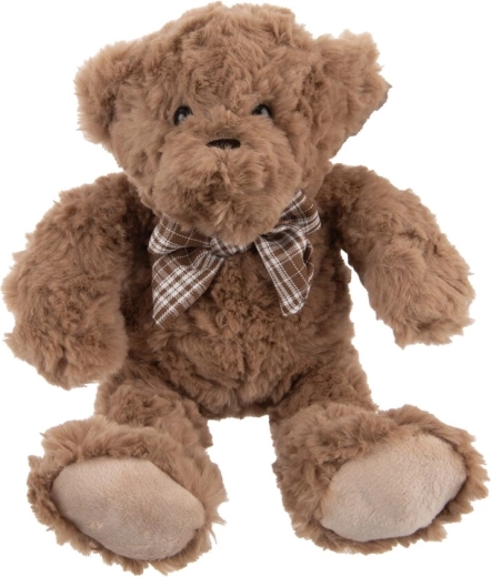 Ours en peluche marron avec nœud 20 cm