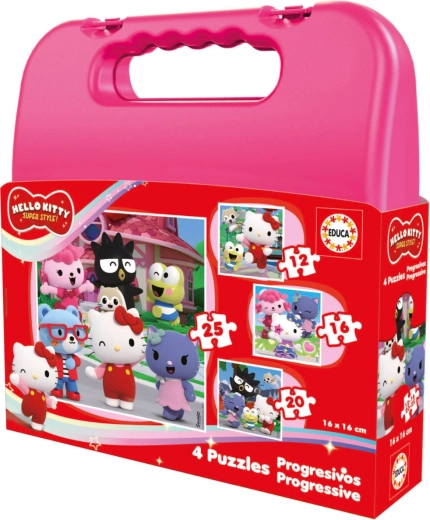 Educa puzzle progressif en valisette Hello Kitty 4en1 (12–25 pièces)