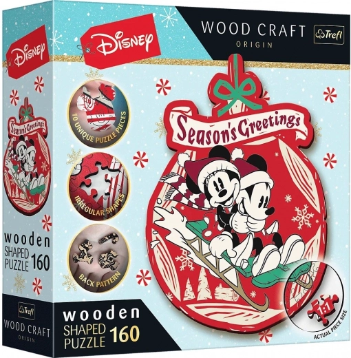 Puzzle en bois aventure de Noël MICKEY et MINNIE 160 pièces