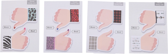 Bloc-notes autocollant en forme de main 7,3 × 10 cm, 4 variantes