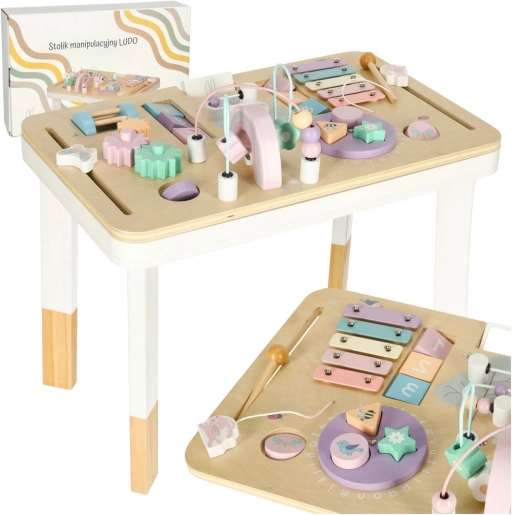Table d'activités Montessori LULILO LUDO, rose pastel