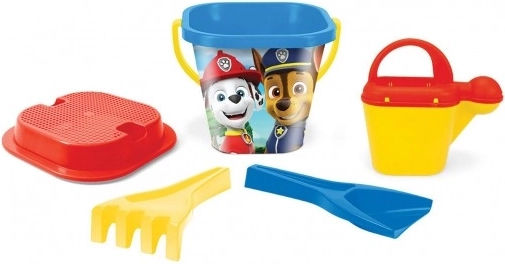 Set de sable Pat' Patrouille/Paw Patrol 5 pièces en plastique dans un filet 17x26x17 cm 12m+ Wader