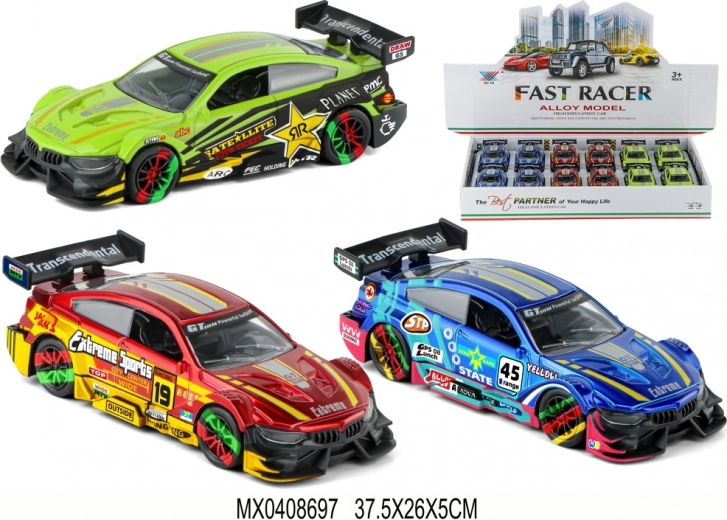 Voiture de course miniature en métal 1:36 avec portes ouvrantes et mécanisme à rétrofriction