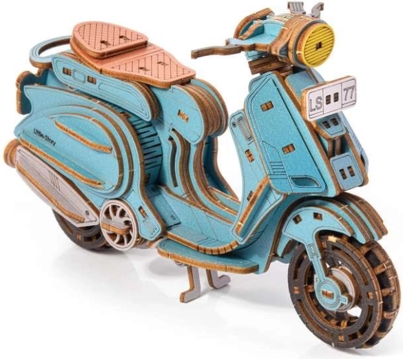 Little Story puzzle 3D en bois scooter Sting bleu
