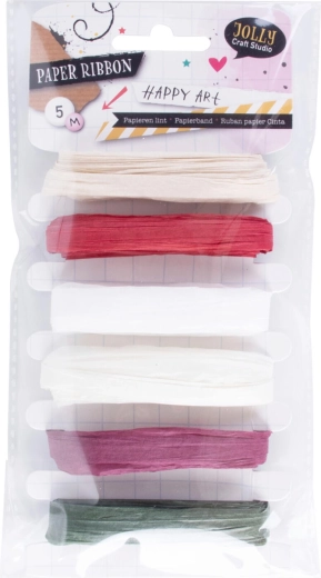 Ruban d’emballage en papier 5 m – assortiment de couleurs, lot de 6 pièces