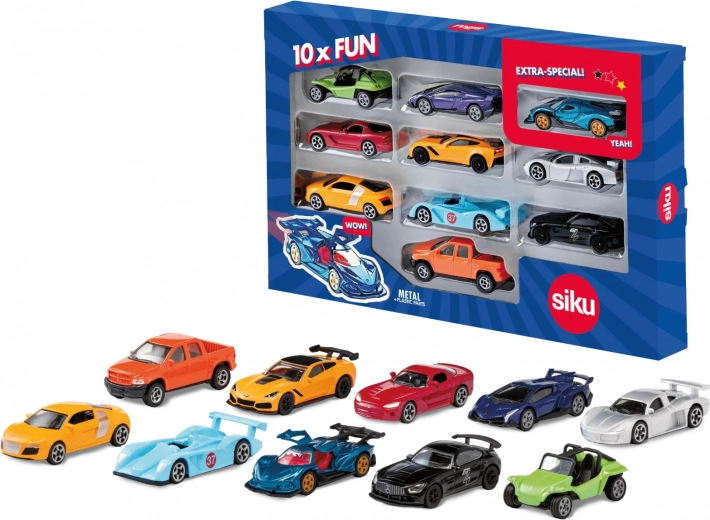 SIKU coffret cadeau 10 voitures de sport
