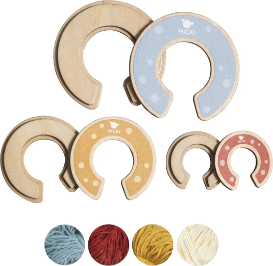 Micki kit créatif pour fabriquer des pompons avec des gabarits en bois
