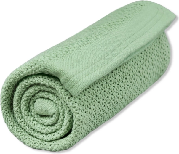 Vinter & Bloom couverture en coton biologique Soft grid dew green