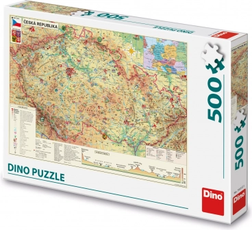 Dino puzzle Carte de la République tchèque 500 pièces