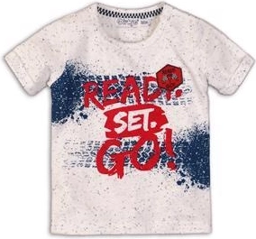 T-shirt enfant à manches courtes DIRKJE – Ready Set Go, blanc