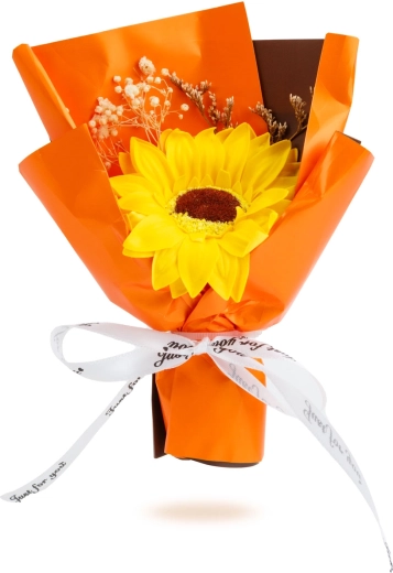 Bouquet décoratif artificiel de tournesol - 1 pièce