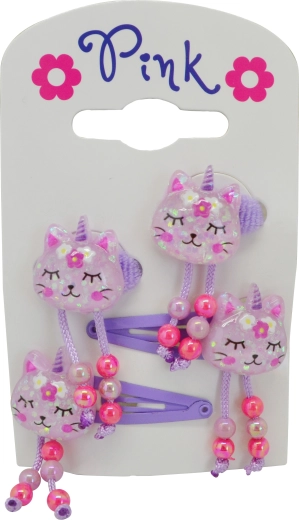 Accessoires pour cheveux licorne et chat – set de 4 pièces