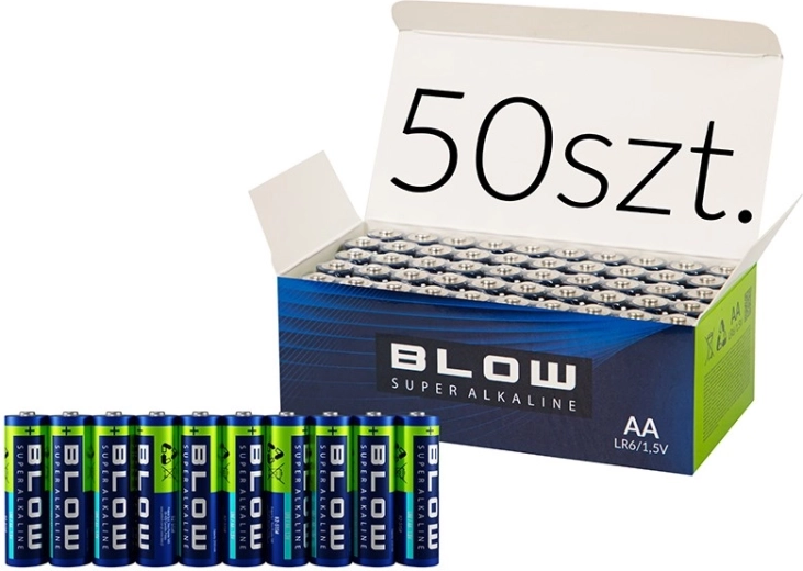 Piles alcalines AA (LR6) BLOW super alkaline - 50 pièces