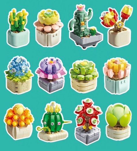 Kit de construction fleurs en pot, 1051 pièces
