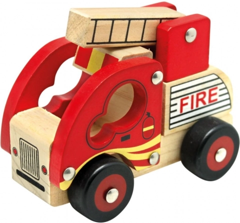 Bino camion de pompiers en bois