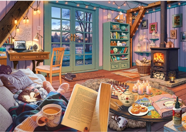Puzzle en bois chalet confortable 505 pièces