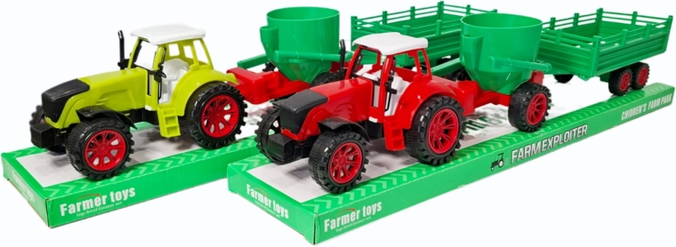 Tracteur avec deux remorques