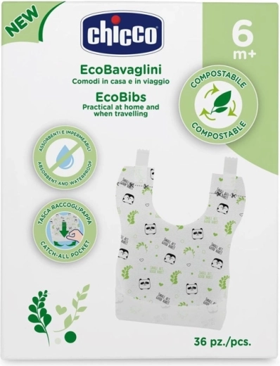 Chicco bavoirs jetables compostables 36 pcs