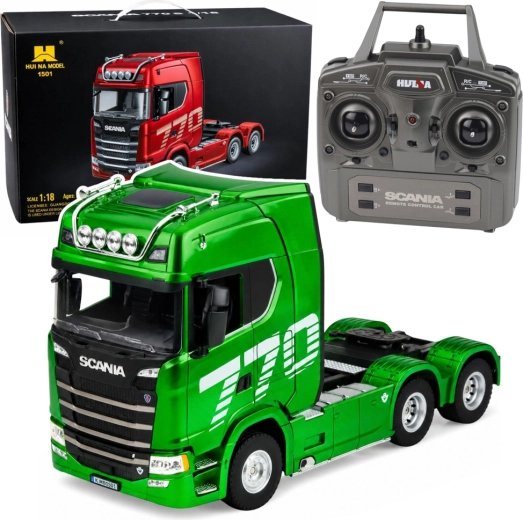 Tracteur RC Scania 770S vert 1:18 avec LED et commande 2,4 GHz