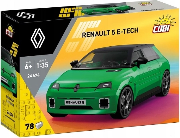 Cobi Renault 5 E‑Tech Electric modèle vert en briques