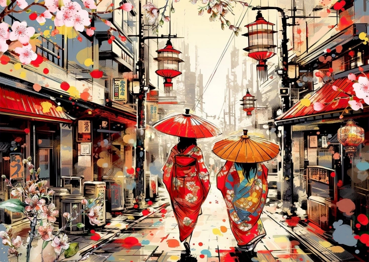 Enjoy puzzle Promenade à Tokyo 1000 pièces