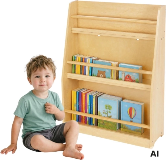 Bibliothèque en bois pour enfants TOOKY TOY avec 3 étagères