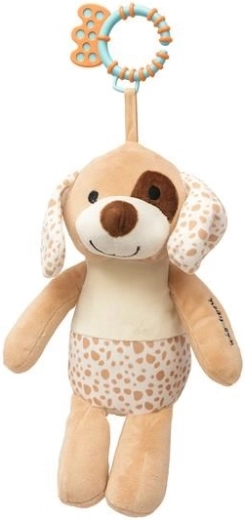 Peluche musicale avec clip Baby Mix, petit chien marron