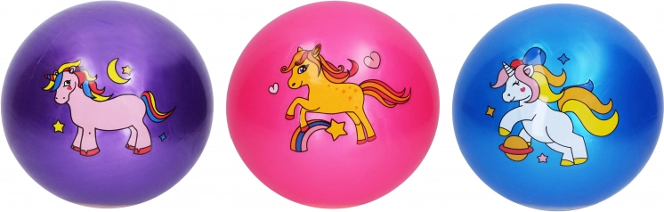 Balle en caoutchouc avec motif licorne 22 cm