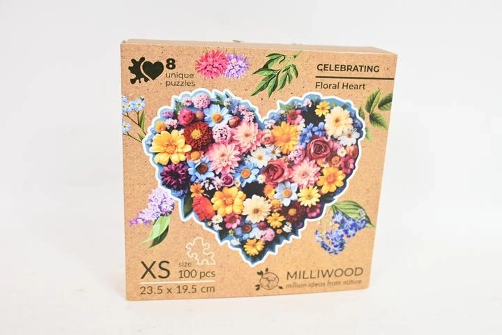 Puzzle en bois Milliwood « Cœur floral » Celebrating