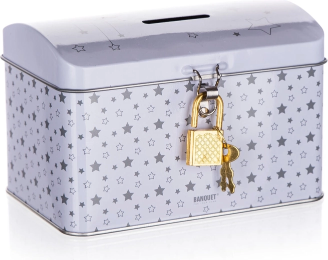 Tirelire coffre 4Kids blanche en métal 12,8 × 8,4 × 8,4 cm