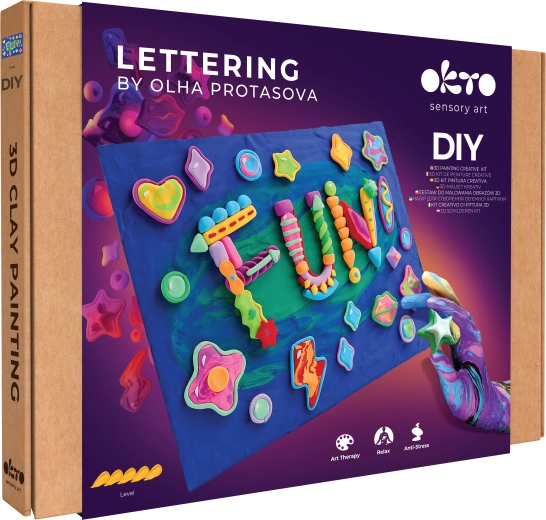 Set artistique Okto Lettering Fun pour peinture à la pâte 30 × 40 cm