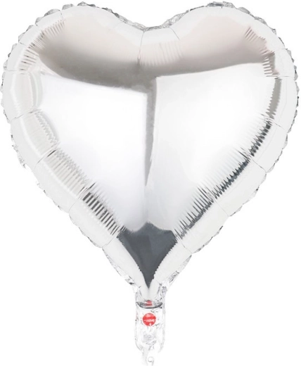 Ballon en aluminium cœur argenté 45 cm